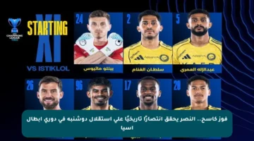 فوز كاسح.. النصر يحقق انتصارًا تاريخيًا على استقلال دوشنبه في دوري أبطال آسيا